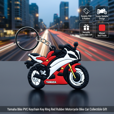 Yamaha Bike PVC Keychain Key Ring Red Rubber Motorcycle Bike Car Collectible Gift - (keyring_yamaha_bike) Slide 2