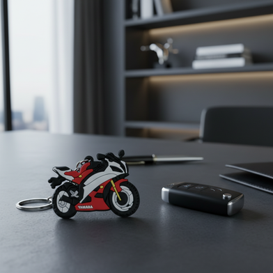 Yamaha Bike PVC Keychain Key Ring Red Rubber Motorcycle Bike Car Collectible Gift - (keyring_yamaha_bike) Slide 3