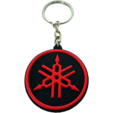 Yamaha Logo PVC Keychain Key Ring Red Rubber Motorcycle Bike Car Collectible Gift image