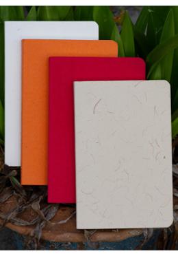 Tent Series Yellowish Page Hand Made Texture Grey, Orange, Red and Texture White Cover Notebook 4-Pack image