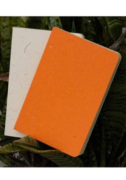 Tent Series Yellowish Page Hand Made Texture Grey and Orange Cover Notebook 2-Pack image