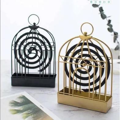 Yirdapall Mosquito Repellent Incense Holder, Mosquito Repellent Incense Stand, Hanging, Birdcage Shape, Iron, Antique Style, Stylish, image