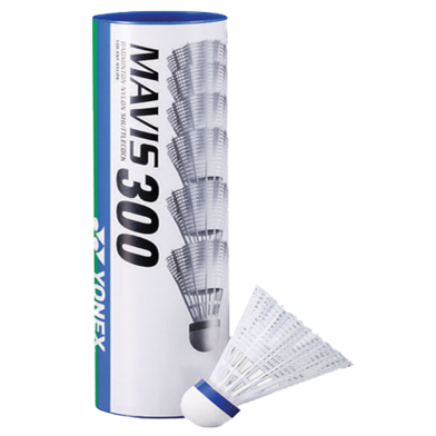 Yonex Mavis 300 Blue Cap Nylon Shuttlecock (White) image
