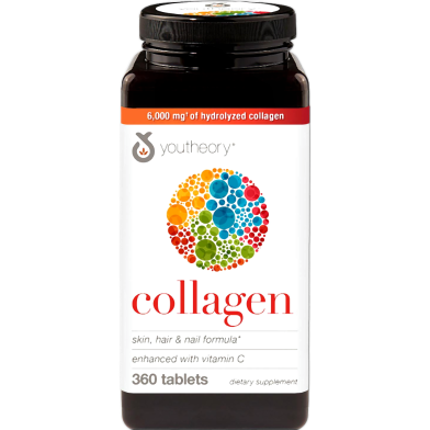 Youtheory Collagen Plus Biotin 6000 mg Tablets 360Pcs image