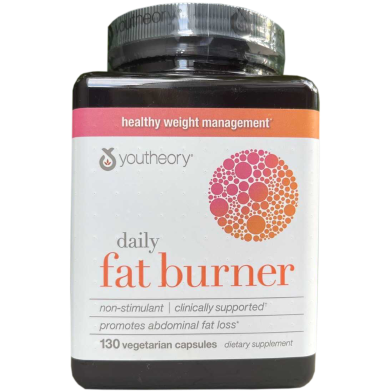 Youtheory Daily Fat Burner, 130 Vegetarian Capsules image