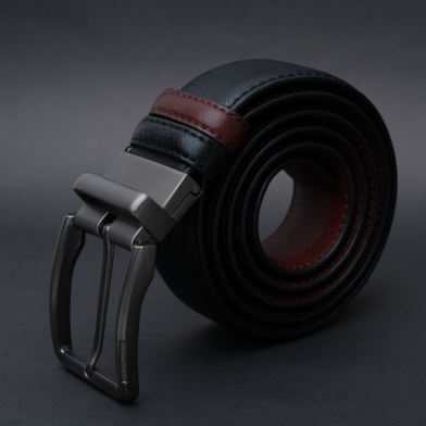 ZAYS Reversible Men’s Leather Belt – Premium Full-Grain Cowhide, Handcrafted in Bangladesh, Adjustable Waist, Rust-Free Buckle, Ideal for Office Wear, Jeans, Events ZMB138 image