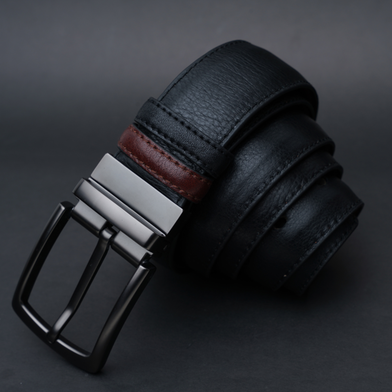ZAYS Reversible Men’s Leather Belt – Premium Full-Grain Cowhide, Handcrafted in Bangladesh, Adjustable Waist, Rust-Free Buckle, Ideal for Office Wear, Jeans, Events ZMB136 image