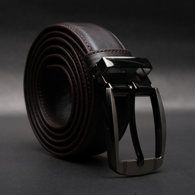 Zays Genuine Leather Belt for Men – Premium Full-Grain Cowhide, Handmade, Formal And Casual Use (BC118-BS104-Chocolate) image