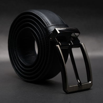 Zays Genuine Leather Belt for Men – Premium Full-Grain Cowhide, Handmade, Formal And Casual Use (BC119-BS103-Black) image