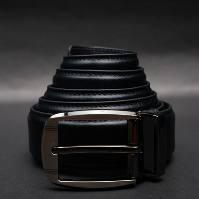 Zays Genuine Leather Belt for Men – Premium Full-Grain Cowhide, Handmade, Formal And Casual Use (BC118-BS103-Black) image