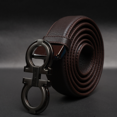 Zays Handcrafted Genuine Leather Belt for Men – Premium Quality, Adjustable, Stylish and Durable (ZMB158-Chocolate) image