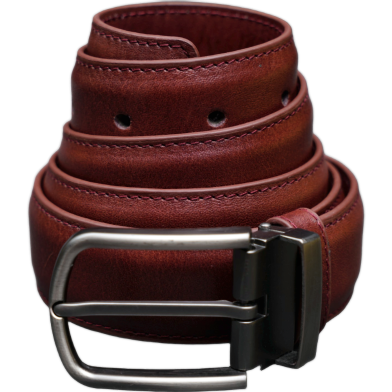 Zays Handcrafted Leather Belt Men Full Grain Cowhide Adjustable Fit Office Casual Sweat Resistant Anti Crack Red Brown image