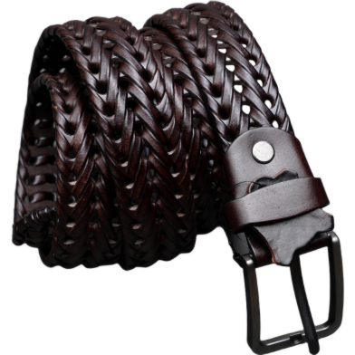 Zays Handcrafted Leather Belt Men Full Grain Cowhide Adjustable Fit Office Casual Premium Box Chocolate image