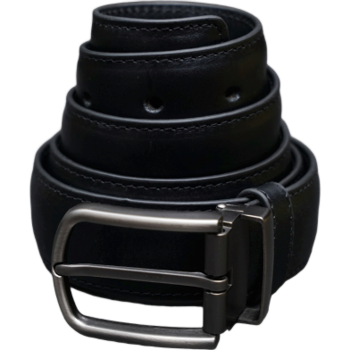 Zays Handcrafted Leather Belt Men Full Grain Cowhide Adjustable Fit Office Casual Sweat Resistant Anti Crack Black image