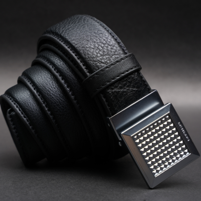 Zays Handcrafted Leather Belt for Men – Full-Grain Cowhide, Adjustable Fit, Stylish (ZMB172-Black) image