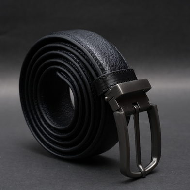 Zays Handcrafted Leather Belt for Men – Full-Grain Cowhide, Adjustable Fit, Stylish (ZMB151-Black) image