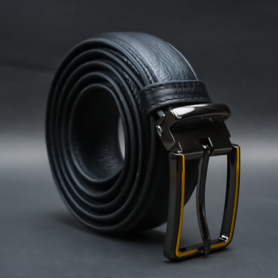 Zays Handcrafted Leather Belt for Men – Full-Grain Cowhide, Adjustable Fit, Stylish (ZMB156-Black) image