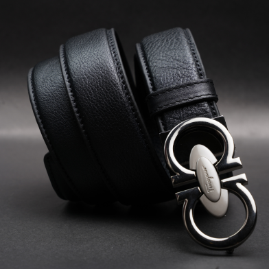 Zays Handcrafted Leather Belt for Men – Full-Grain Cowhide, Adjustable Fit, Stylish (ZMB180-Black) image