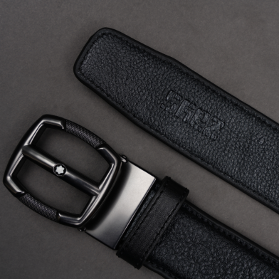 Zays Handcrafted Leather Belt for Men – Full-Grain Cowhide, Adjustable Fit, Stylish (ZMB176-Black) image