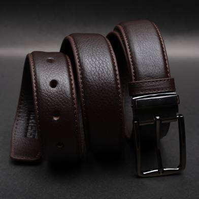 Zays Handcrafted Leather Belt for Men – Full-Grain Cowhide, Adjustable Fit, Stylish (ZMB168-Chocolate) image