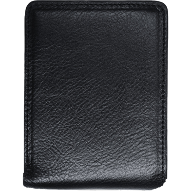 Zays Handcrafted Premium Leather Bifold Short Wallet (ZSW106-Black) image