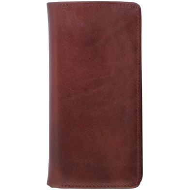 Zays Handcrafted Full-Grain Leather Long Wallet – Elegant, Durable, and Functional for Everyday Use (ZLW104-Chocolate) image