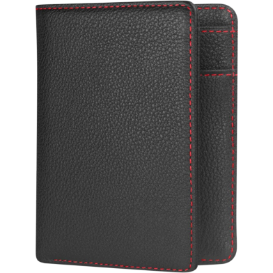 Zays Handcrafted Premium Leather Bifold Short Wallet (ZSW124-Black) image