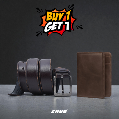 Zays Special Premium Leather Belt (Buy1 Get1 Wallet FREE) image