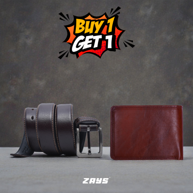 Zays Special Premium Leather Belt (Buy1 Get1 Wallet FREE) image