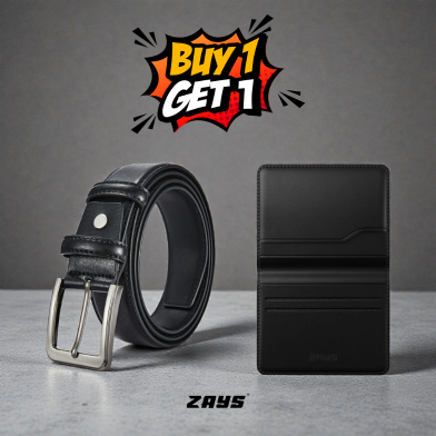 Zays Special Premium Leather Belt and Card Holder (Buy1 Get1 FREE) image