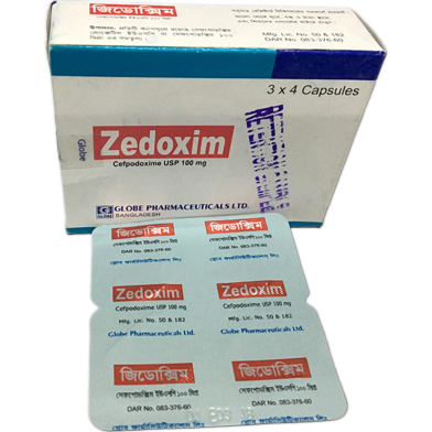 Zedoxim 100 mg Capsule 4's strip image