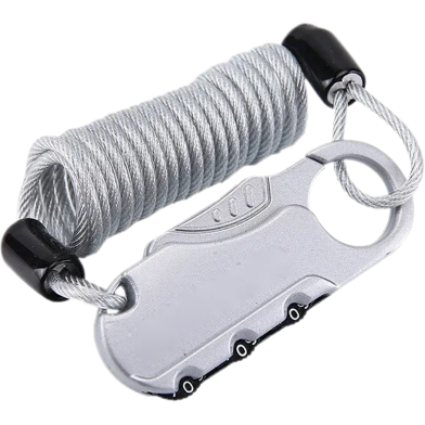 Zentorack Branded Lightweight Helmet Lock – 3-Digit Combination, Keyless, Strong Cut Resistance, Multipurpose For Helmets, Bags, And Luggage image