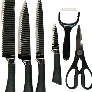 Zepter 6 Pieces Knife Set- Stainless Steel-With Strong Non-Stick Coating -Unique Design image