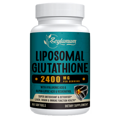 Zeylamum 2400 Mg Liposomal Glutathione Softgels, Max Absorption, Active Form L-glutathione Reduced (GSH) With Hyaluronic Acid - 60 Softgels -523051998 image
