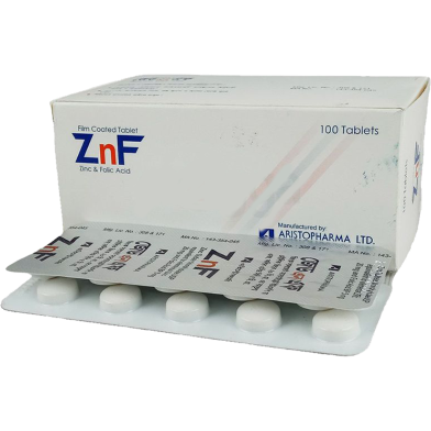 ZnF 5 mg Plus 20 mg 10's Strip Tablet image