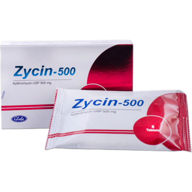 Zycin 500 mg Tablet 6's strip image