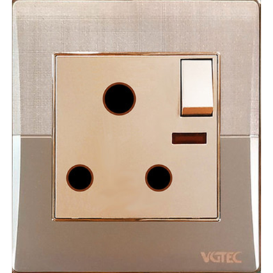  3 Pin round socket with switch (Platinum series) image