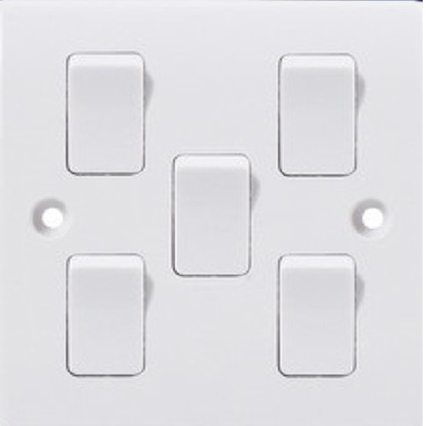 VGTEC 5 Gang 1 Way Switch (Classic-V Series) image