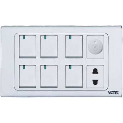  6 Gang switch with fan dimmer image