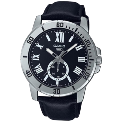  Casio Analog Leather Strap Men’s Watch image