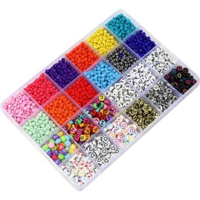  Colorful Diy Beading Kit For Jewelry Making A To Z Alphabet Beads Seed Beads And Charms image