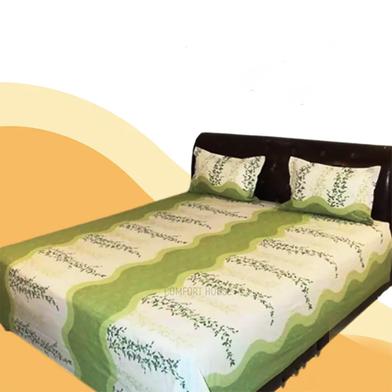  Comfort House 100 Percent Cotton King Size Bed Sheet With Two Pillow Cover image