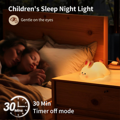 Cute Rabbit Night Lamp Room Decor Led Light For Kids Gift- Slide 2