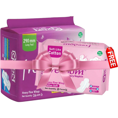  Freedom Heavy Flow 16 Pad Buy 1 Get Cotton 8 Pads Free image