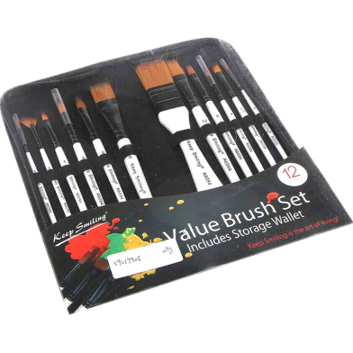  Keep Smiling Artists Painting Value Brush Set of 12 with Zip cover image