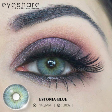  Ksseye Estonia Blue Color Contact Lens with Lens Kit Box image