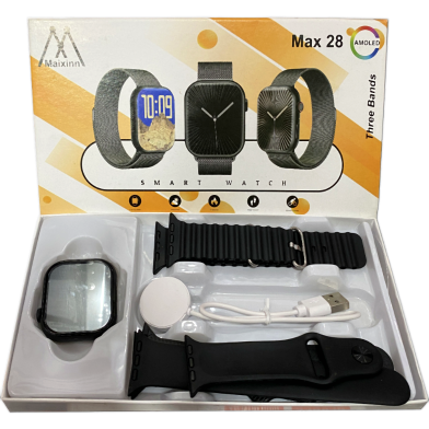  Maixinn Max 28 Bt Calling Smartwatch With 3 Straps image