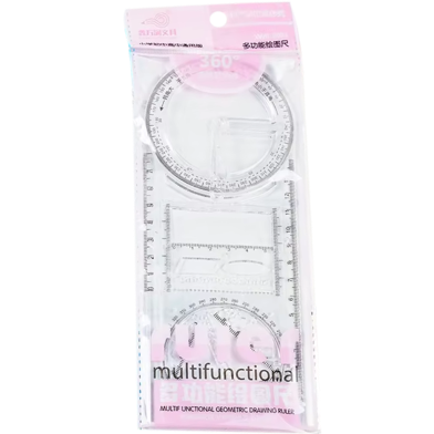  Multifunctional Geometric Drawing Ruler Perfect For Students Designers And Artists image