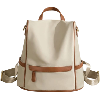 New Design Women Backpack Nylon Waterproof Anti-Theft Travel Backpack Apricot image