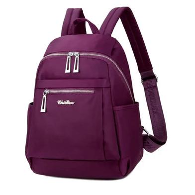  Nylon Backpack Durable Waterproof Casual Shoulder Bag Purple Color image